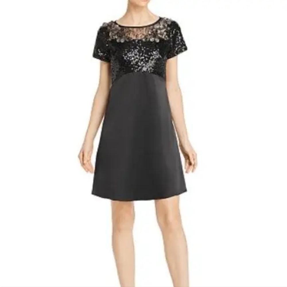 Aidan Mattox Sequin and Charmeuse Cocktail Dress Size 8 NWT